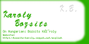 karoly bozsits business card